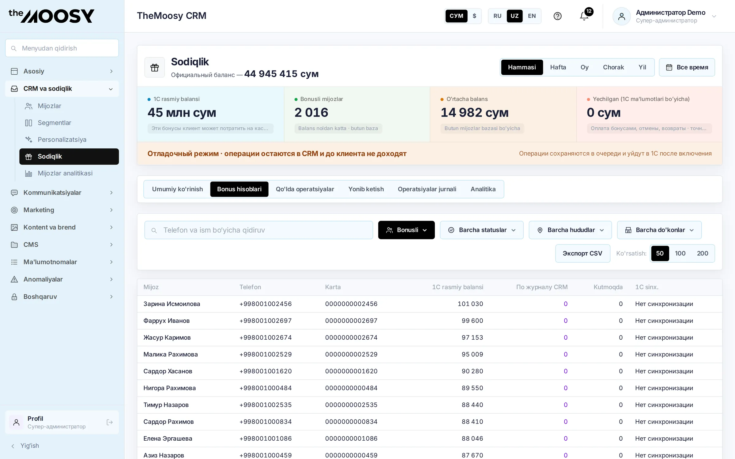 Sodiqlik: Bonus hisoblari